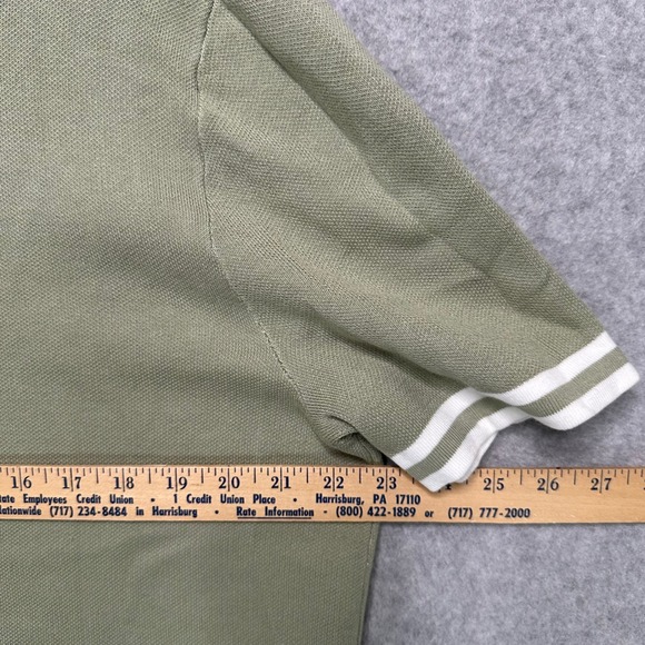 Express Mens Sage Green Geometric Knit Button Front Polo Shirt Large 03986692 - Picture 4 of 8